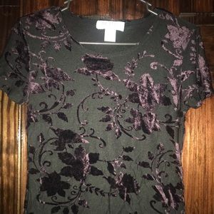 Black and purple mesh top 90s